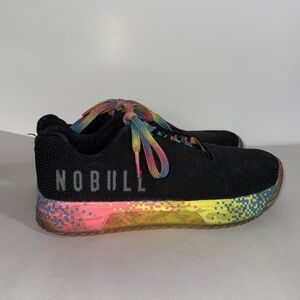 Nobull black rainbow laces impact trainers women’s size 9